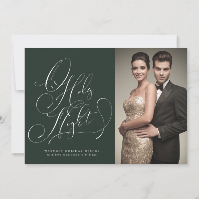 Carte de vœux de vacances photo de nuit sainte (Devant)