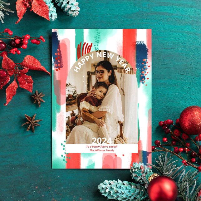 Carte de vœux de vacances plate et moderne pour la (Créateur téléchargé)