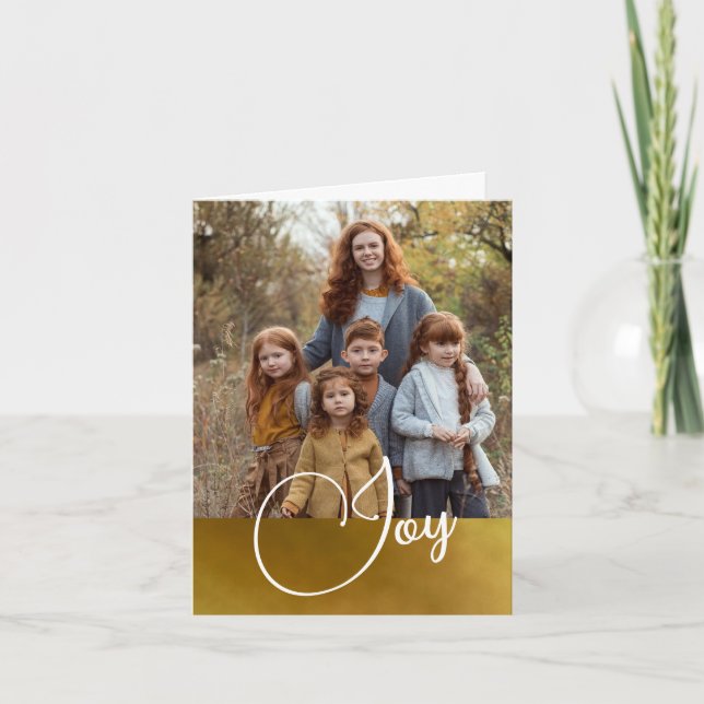 Carte de vœux de vacances pliée avec photo de joie (Devant)