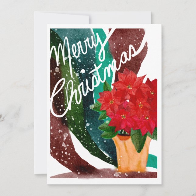 Carte de vœux de vacances Poinsettia vierge (Devant)
