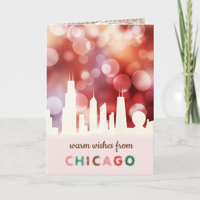 Carte de voeux de vacances pour Chicago (Devant)