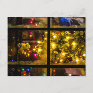 Carte de vœux de vacances pour fenêtre de Noël