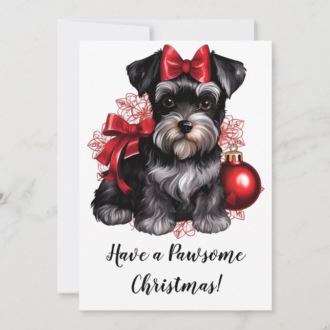 Carte de vœux de vacances Schnauzer nain (Devant)