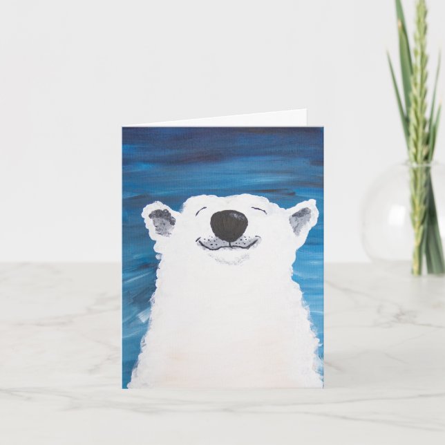 Carte de vœux de vacances Sourire d'ours polaire (Devant)