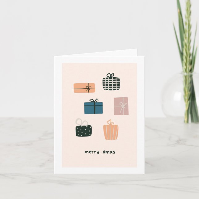 Carte de voeux de vacances tirée à la main (Devant)