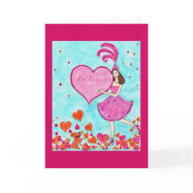 Carte de voeux de Valentine de femme et de chat