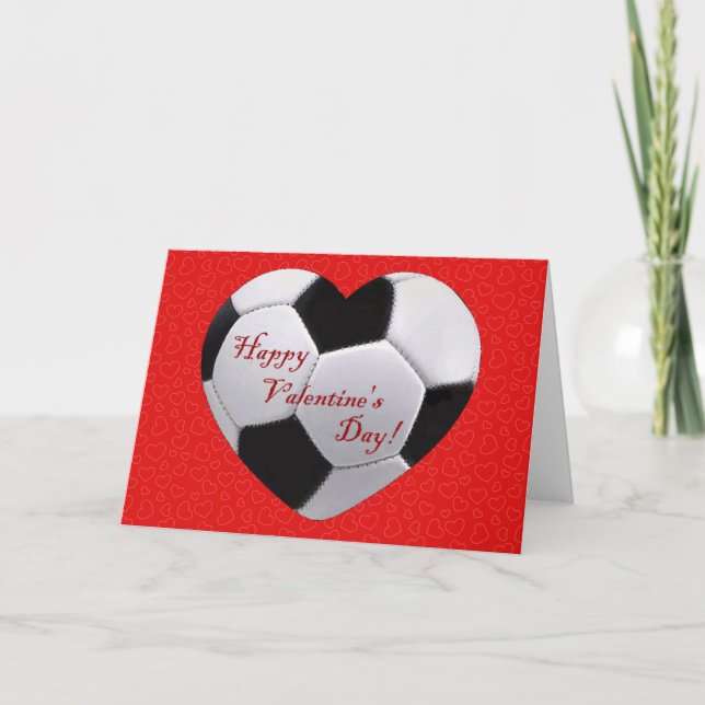 Carte de voeux de Valentines au coeur du football (Devant)
