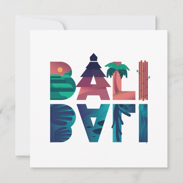 Carte de voeux de voyage Bali Indonésie (Devant)