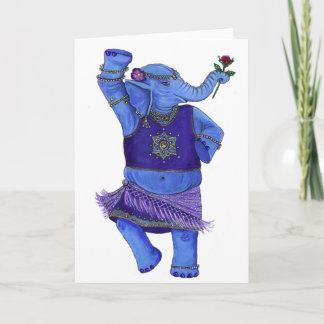 Carte de voeux d'éléphant de danse