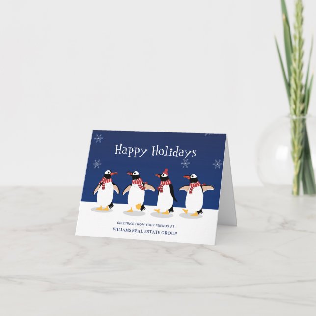Carte de vœux d'entreprise de Noël au foulard roug (Devant)