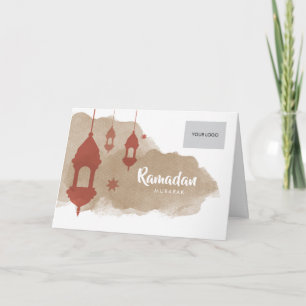 Carte de voeux d'entreprise de Ramadan - rouge