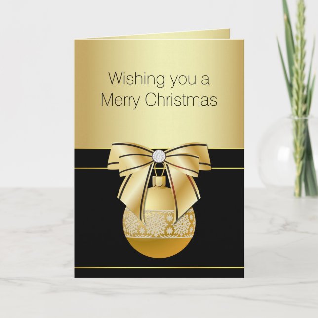 Carte de voeux d'entreprise d'or et de Noël de (Devant)