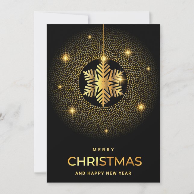 Carte de vœux d'entreprise Ornement de Noël noir d (Devant)