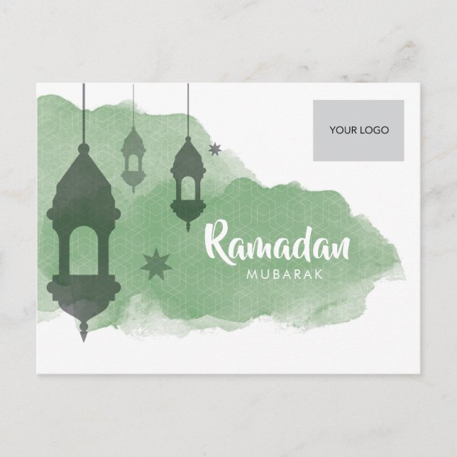 Carte de vœux d'entreprise Ramadan - Vert (Devant)