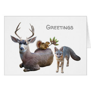 Carte de voeux des animaux forestiers