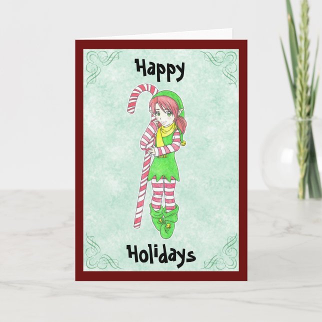 Carte de voeux des elfes de Noël (Devant)