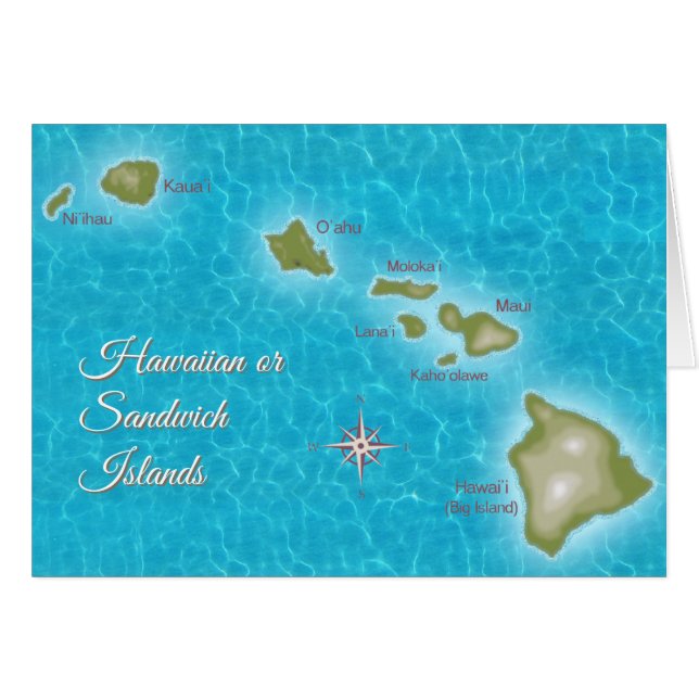 Carte de voeux des îles Hawaiiennes (Devant horizontal)