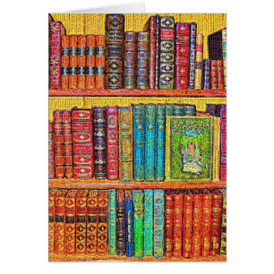 Carte de voeux des livres de bibliothèque