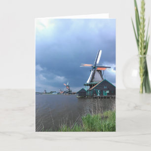 Carte de voeux des moulins à vent néerlandais