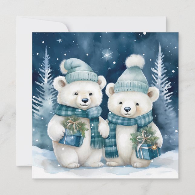 Carte de voeux des ours de Noël (Devant)