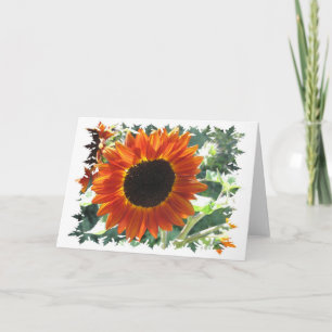 Carte de voeux des tournesols rouges