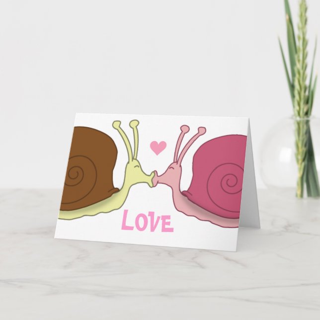 Carte de vœux d'escargots amoureux (Devant)