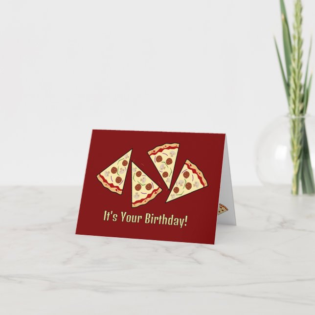 Carte de voeux design Pizza Slices (Devant)