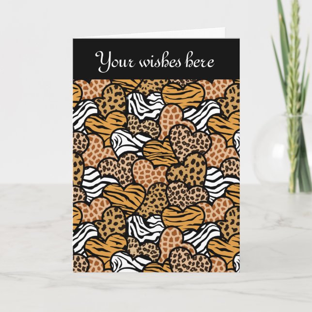 Carte de voeux design pour les coeurs Zebra (Devant)