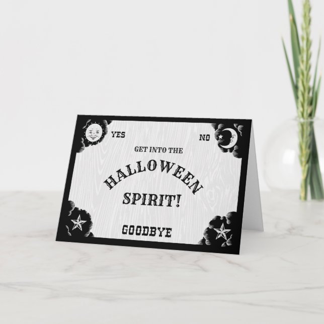 Carte de voeux d'esprit de Halloween de conseil (Devant)