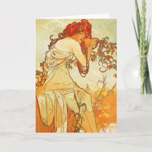Carte de voeux d'été Alphonse Mucha