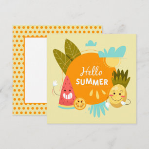 Carte de vœux d'été Fruit Tropical Bonjour