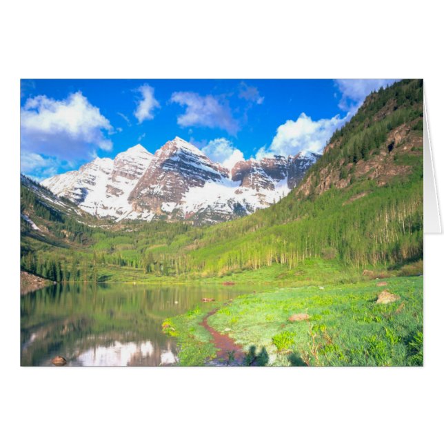 Carte de voeux d'été Maroon Bells Colorado (Devant Horizontal)
