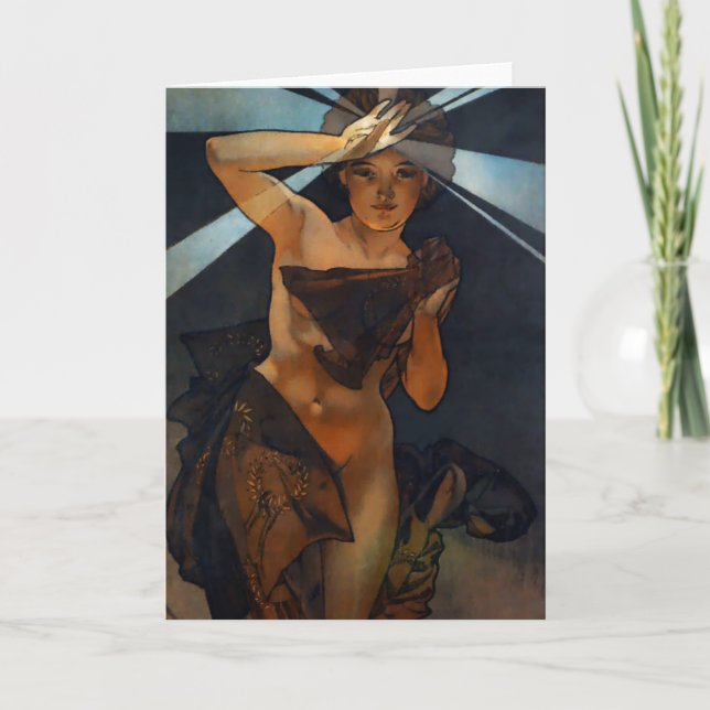 Carte de voeux d'étoile de matin d'Alphonse Mucha (Devant)