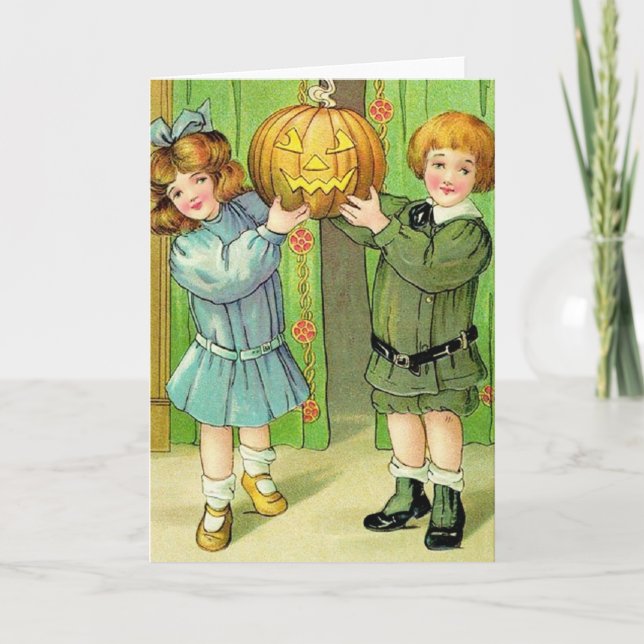 Carte de voeux d'Halloween victorienne (Devant)