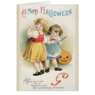 Carte de voeux d'Halloween victorienne