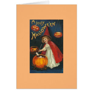 Carte de voeux d'Halloween victorienne