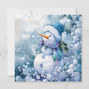 Carte de voeux d'hiver bleue