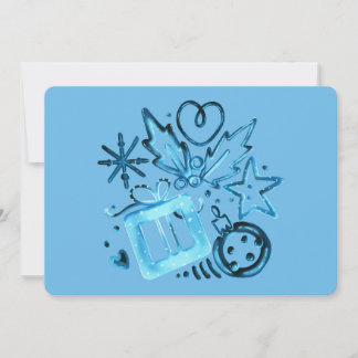 Carte de vœux d'hiver bleue avec flocons de neige 