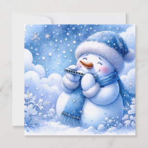 Carte de vœux d'hiver Bonhomme de neige