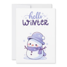 Carte de vœux d'hiver Bonjour