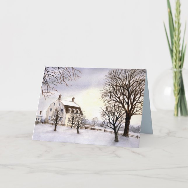Carte de vœux d'hiver en Nouvelle-Angleterre (Devant)