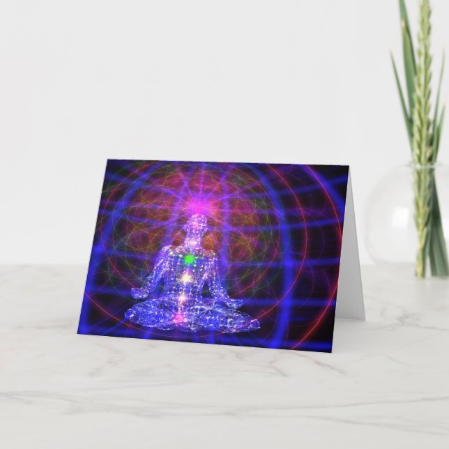 Carte de voeux d'homme de méditation - 5x7 (Devant)