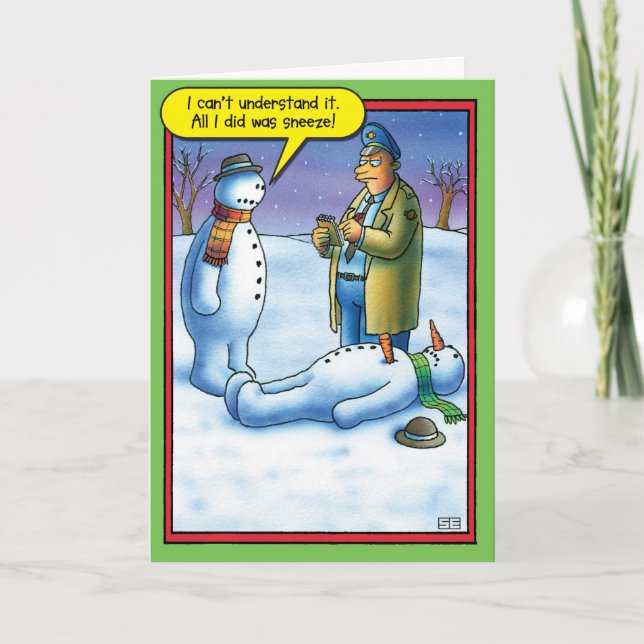 Carte de voeux d'humour de Noël d'éternuement de (Devant)
