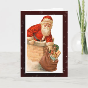 Carte de voeux d'image vintage du Père Noël