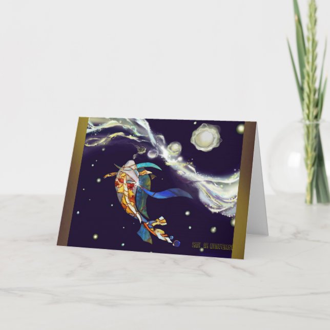 Carte de voeux d'Imaginaire Koi Fish Universe japo (Devant)