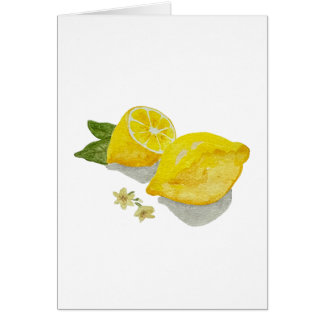 Carte de voeux d'impression aquarelle citrons