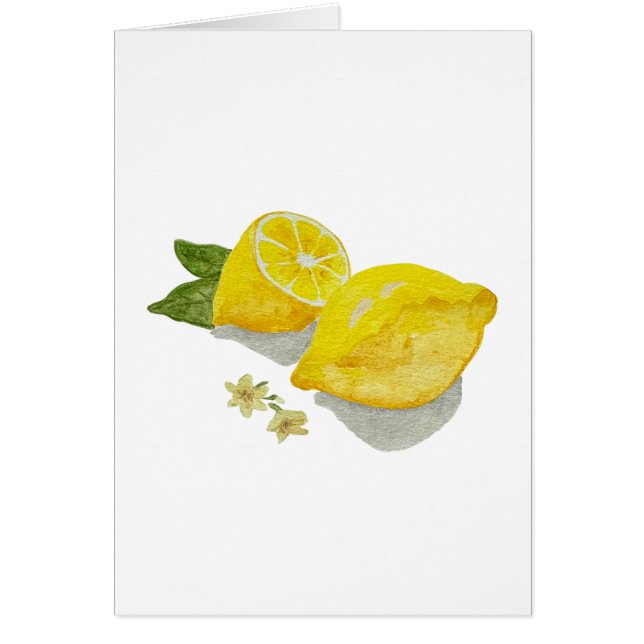 Carte de voeux d'impression aquarelle citrons (Devant)
