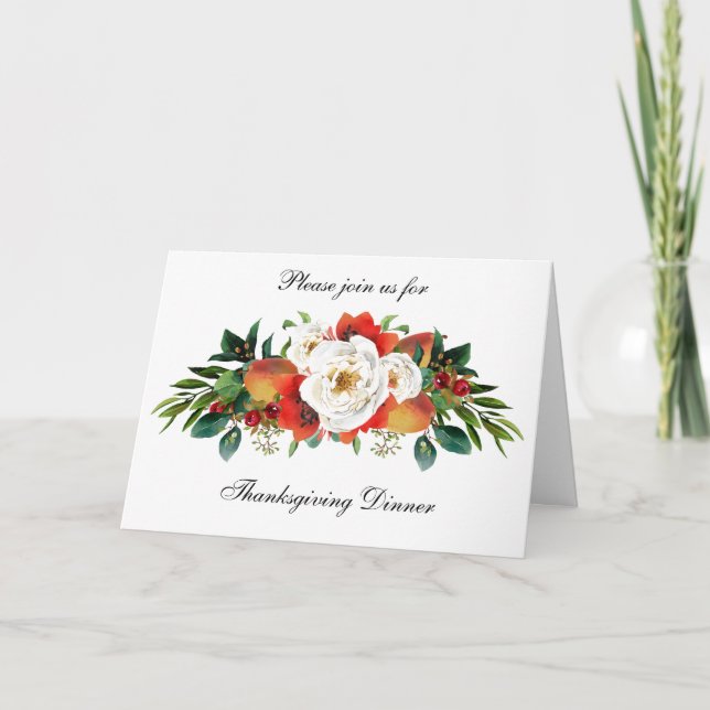 Carte de vœux d'invitation au dîner de Thanksgivin (Devant)