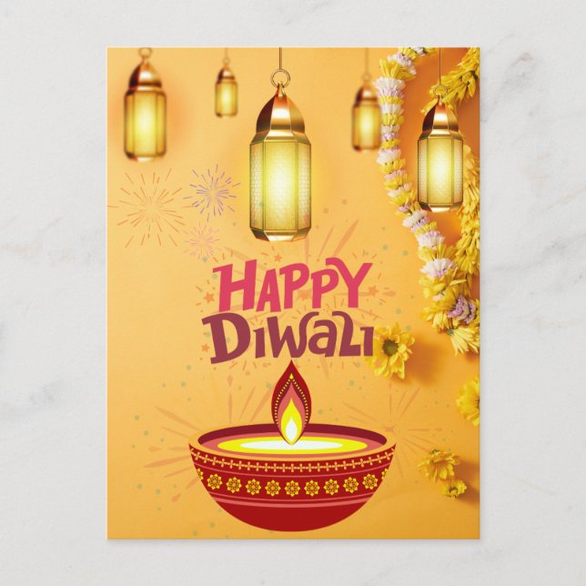 Carte de voeux Diwali - Festival des Voeux (Devant)