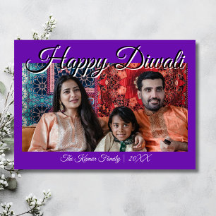 Carte de vœux Diwali luxe violet royal photo